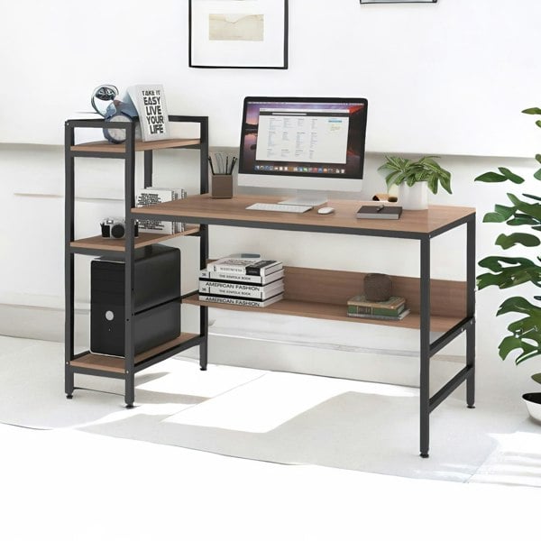 Rafaelo Mobilia Industrial Writing Desk With Steel Frame