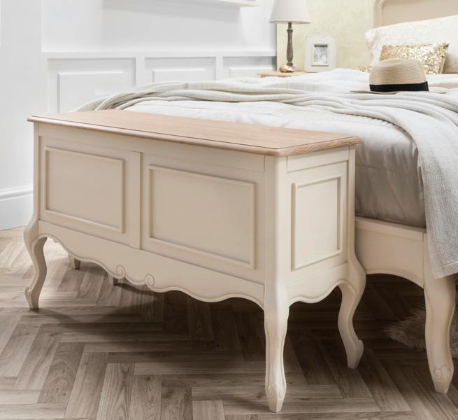 Juliette Wooden Carved Blanket Box Bedroom Storage