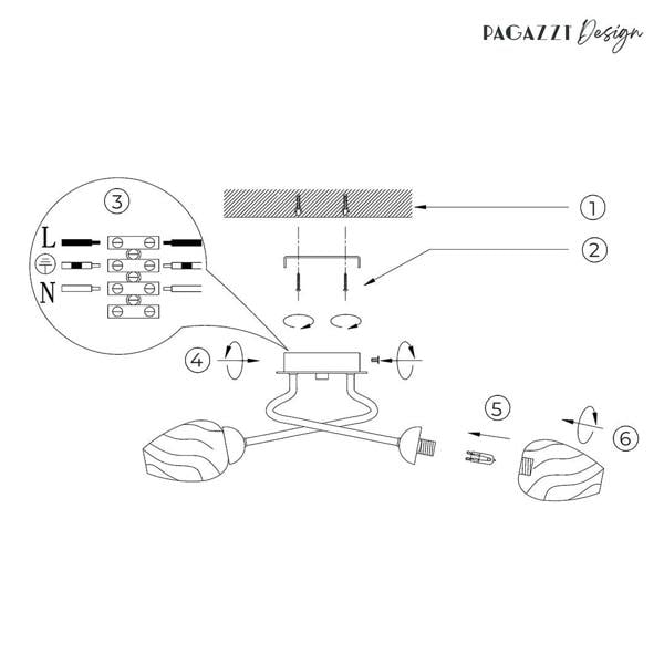 Pagazzi Lighting Lina 5-Light Chrome Flush Ceiling Light
