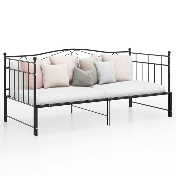 Berkfield Pull-out Sofa Bed Frame Black Metal 90x200 cm