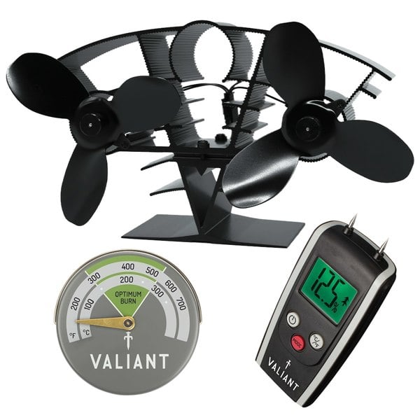 Whirlwind Stove Fan, Green Thermometer and Moisture Meter