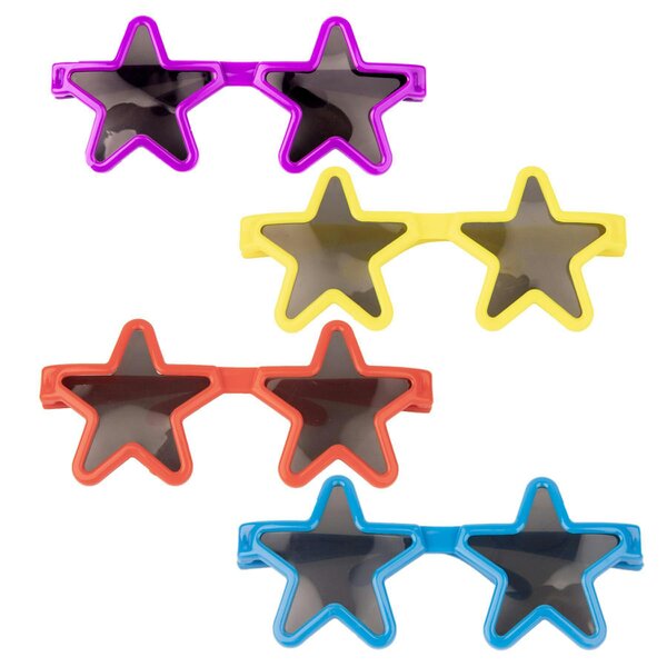 Shatchi 12 Pack Kids Star Shape Glasses for Party Bags, Loot Fills, Christmas Stockings and Photo Props