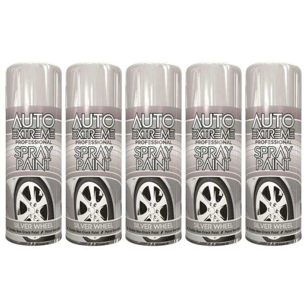 Auto Extreme 5X Auto Extreme Pro Spray Paint Silver Wheel 400ml