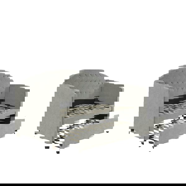 Dorel Home Aspen Daybed w Trundle Velvet Light Grey