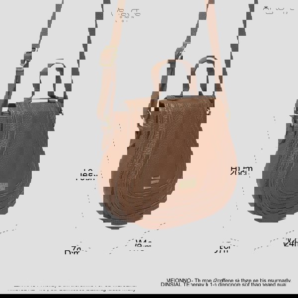 Assots London 'CARMEL' Tan Real Leather Shoulder Crossbody Bag