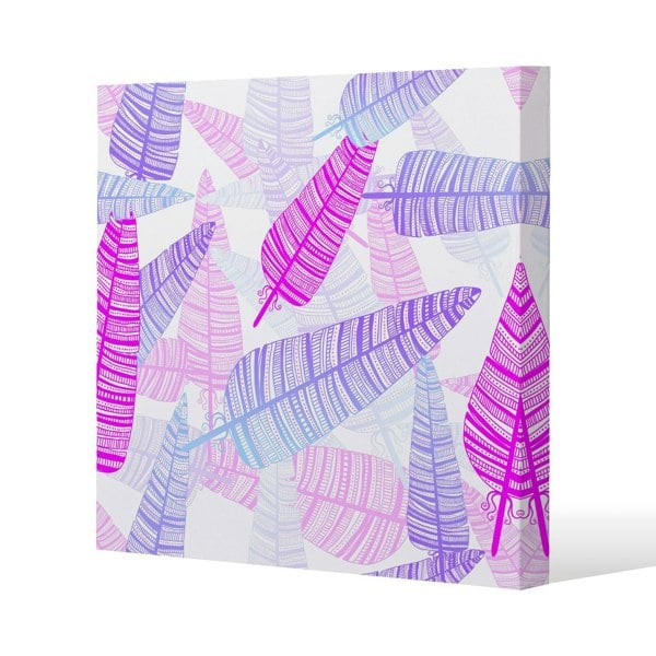 Benjamin Tate Design Purple Feathers (Canvas Print)