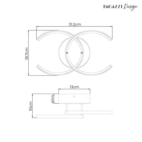 Pagazzi Lighting Veloria Chrome LED Flush Ceiling Light
