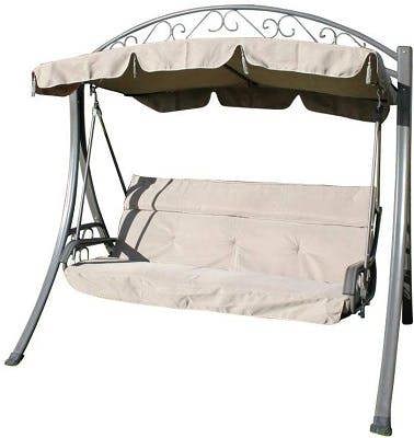 The Garden Marketplace Spare Canopy for Chatsworth Luxury Garden 3 Seater Swing Seat, Beige 180gsm Polyester Replacement Roof Cover