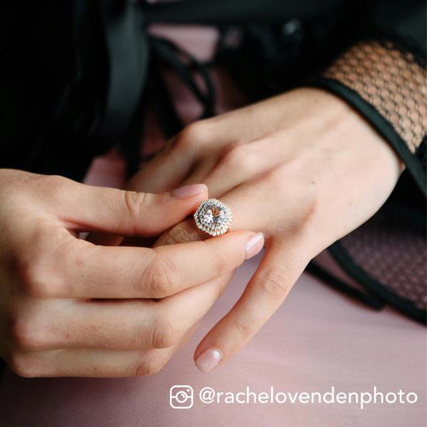 Sarah Layton Brilliant Cut Morganite & Diamond Ring - 18ct Rose Gold