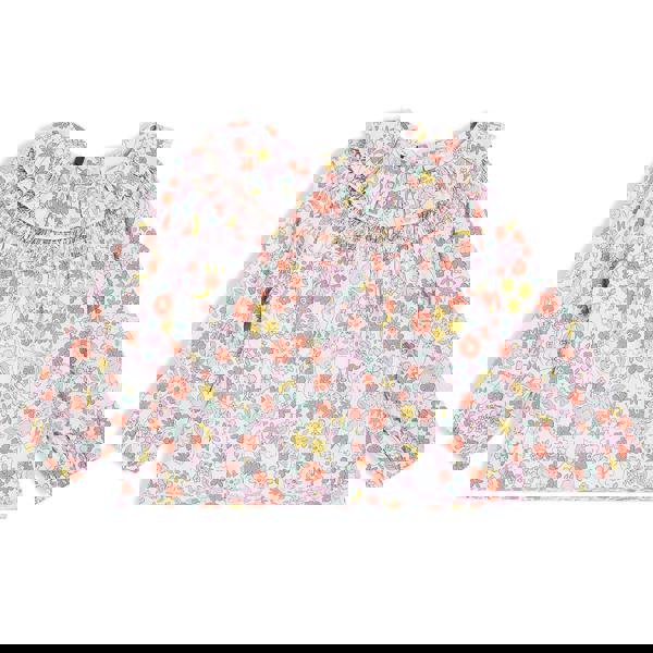 Baby Girls Floral Printed Woven Top, Multicolour - Minicuddles