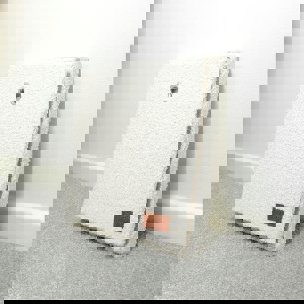 JVL Shiro Boucle Foldable Fabric Storage Cube with Lid for Home Organisation, White