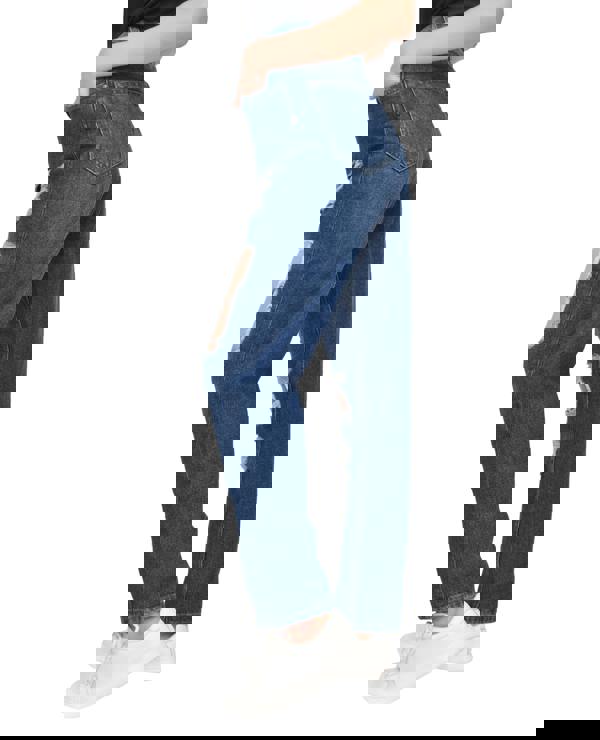 Smart Living Women's High-Waist Multi-Rip Mom Jeans - Dark Wash