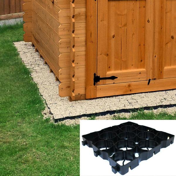True Products TruePave Shed Base Kit - Interlocking Plastic Grids With Weed Fabric