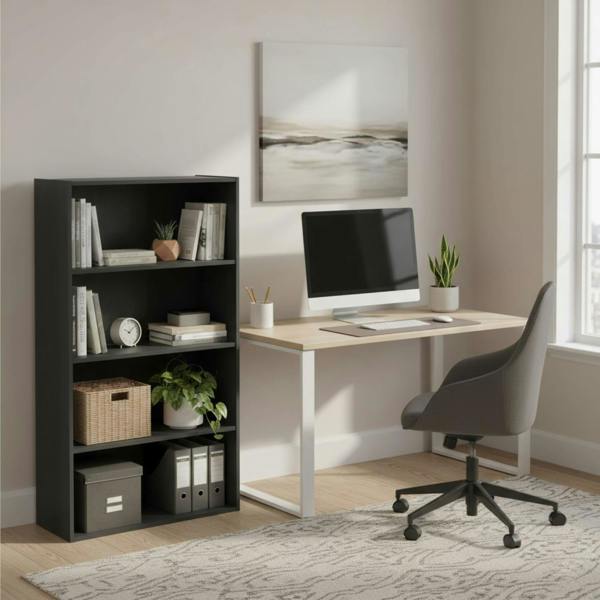 WALPLUS Sturdy Pasir 4-Tier Open Shelf, Espresso for Home Office - SKU 11209EX