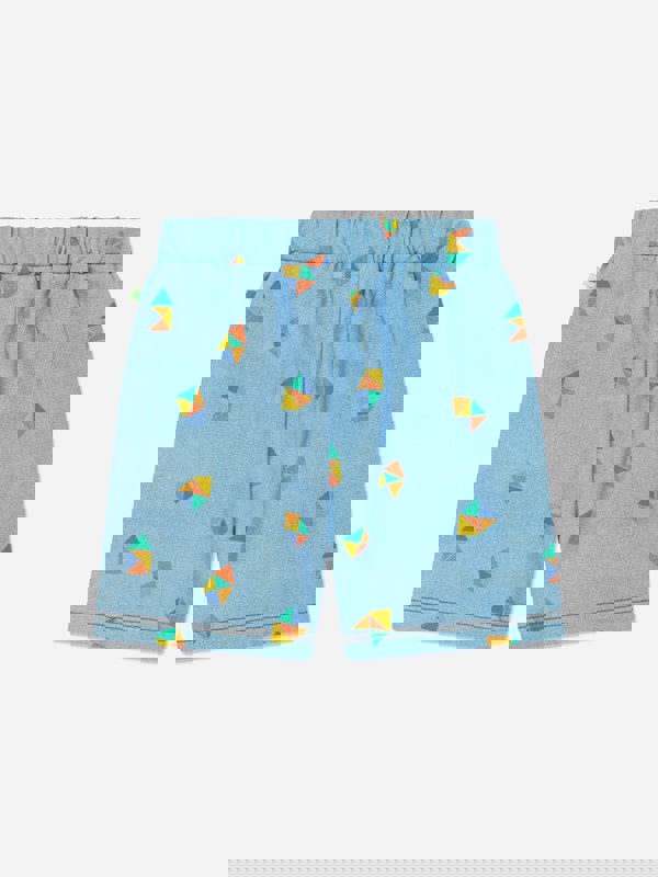 The Bonnie Mob Boys Mavericks Beach Denim Shorts in Blue