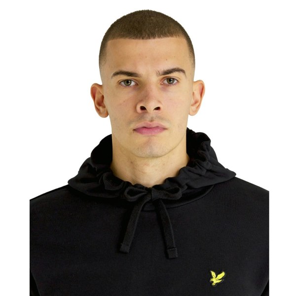 Lyle & Scott Branded Pull-over Hoodie - Jet Black