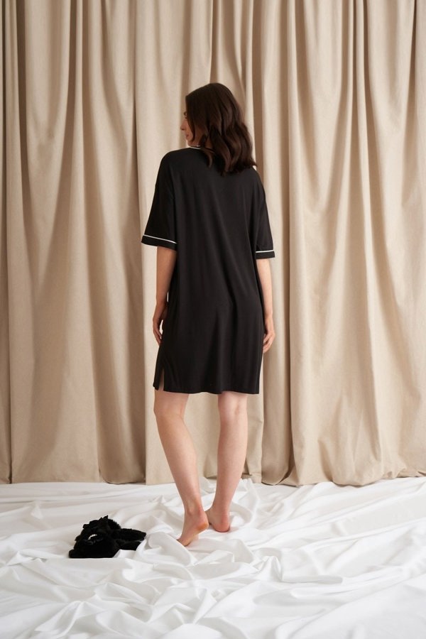 Bamboo Classic Tee Dress in BlackNightwear