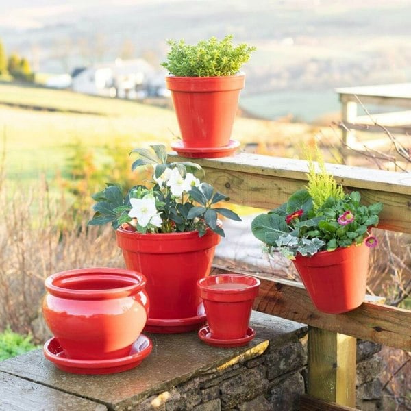 Dipped Red Plant Pots-1