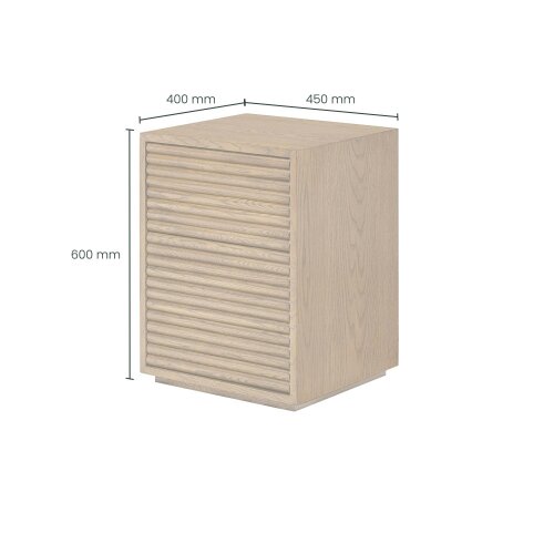 Wyld Haus Velagio Natural Oak Ribbed 2 Drawer Bedside Table