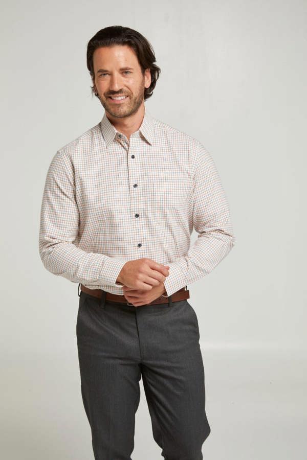 Rust Tattersall Check Warm Handle Shirt