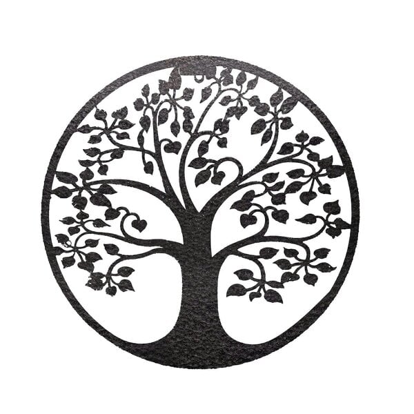 EDH Door Hardware Tree of Life Silhouette Solar Backlit Wall Art – 50 x 50 CM | Metal LED Lighted Wall Décor for Indoor & Outdoor