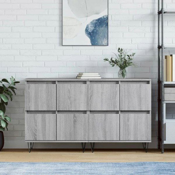 Berkfield Sideboards 2 pcs Grey Sonoma Engineered Wood