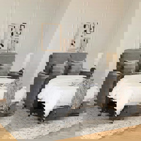 3 in 1 Grey Convertible Sofa Bed lounger 164cm Wide Sofa Beds Living and Home 