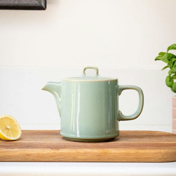 Scandi Home Oslo 1L Ceramic Teapot with Stainless Steel Infuser, Sage Green