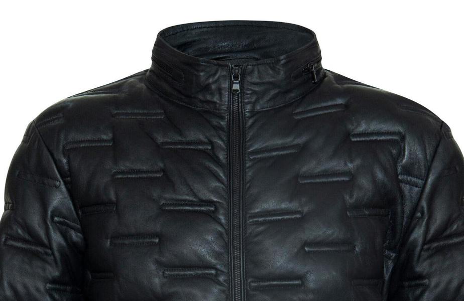 Infinity Leather Men's Puffer Quilted Bomber Leather Jacket - Recife