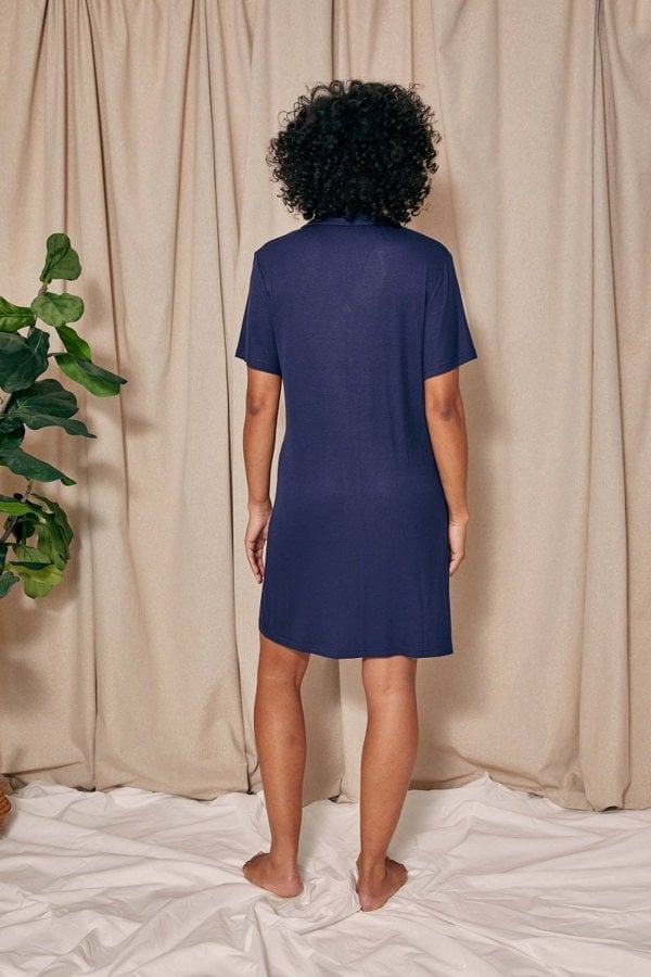 EcoVero Ribbed Nightshirt in MidnightNightwear
