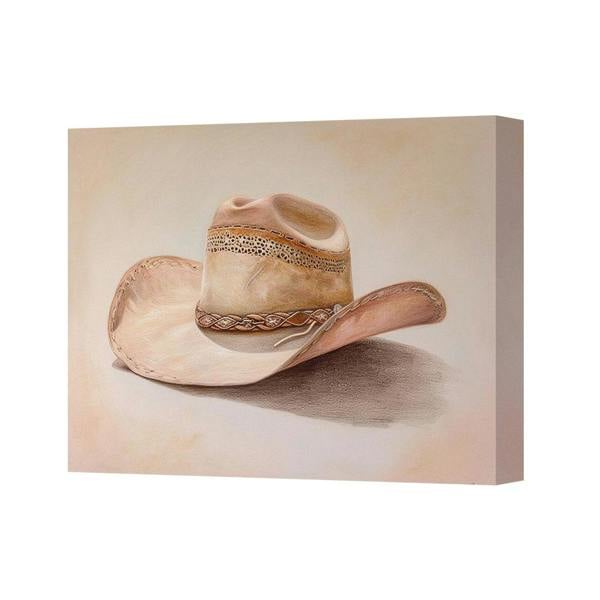 Benjamin Tate Design Canvas Wall Art Cowboy Hat Still Life Print On Gallery Canvas