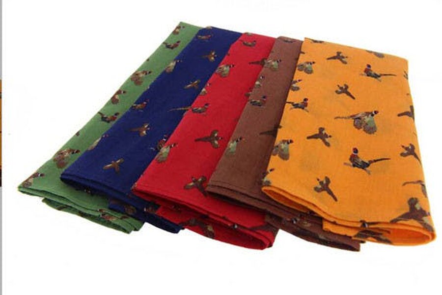Soprano Ties Boxed Pheasant Handkerchiefs (Pack 5)