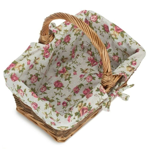 Rectangular Unpeeled Willow Shopping Basket