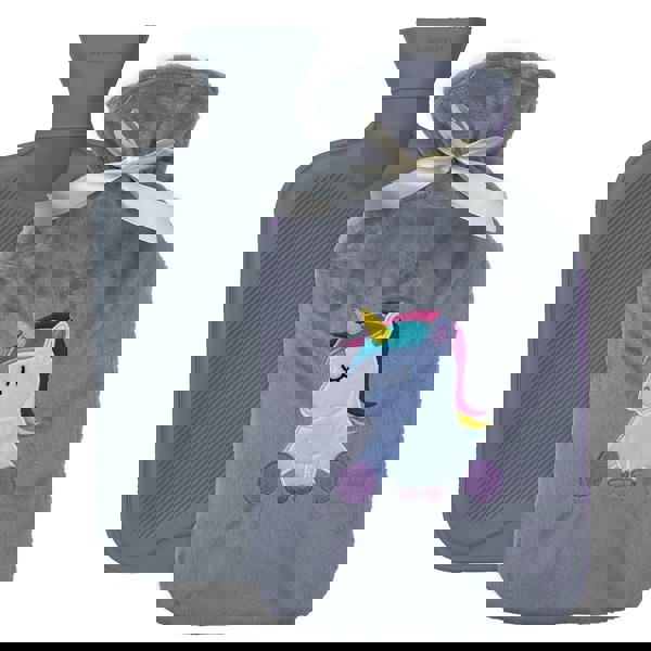 ChilliPak Hot Water Bottle with Sherpa Fleece Cover - 2 Litre - Unicorn