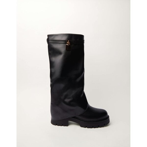 Blue Vanilla Chunky Buckle Detail Knee High Boots