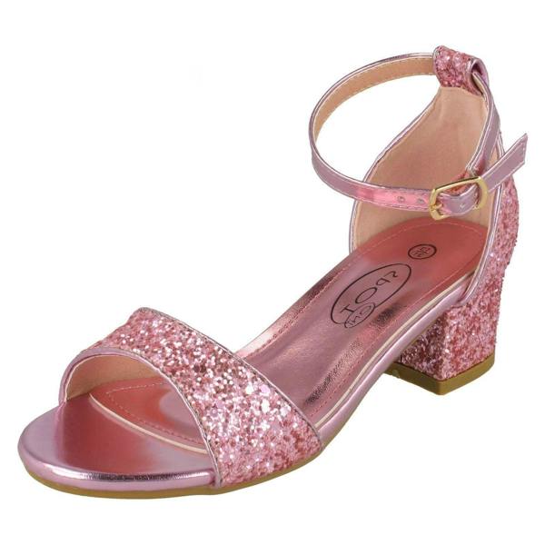 Spot On Girls Spot On Mid Heel Glitter Sandals H1107