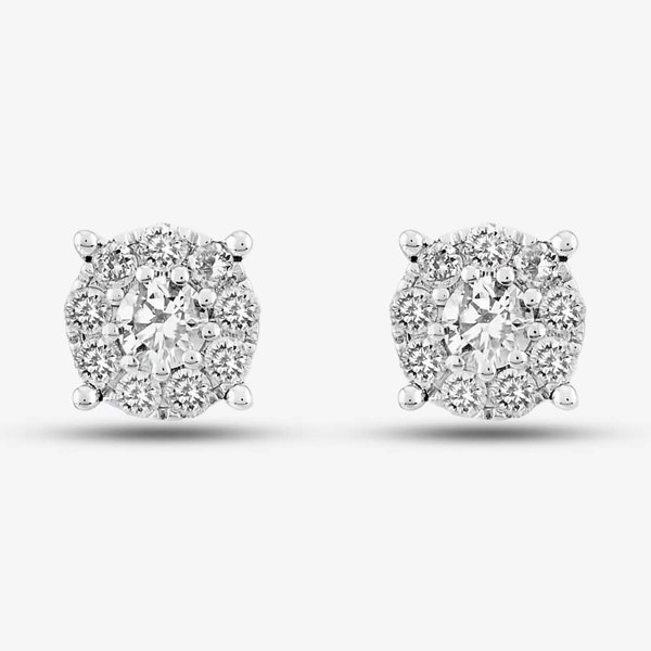 T. H. Baker 18ct White Gold 1.00ct Diamond Round Cluster Jewellery Set TH0134622