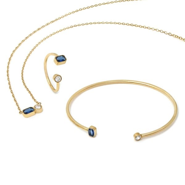 Say It With September Sapphire Birthstone Gift Set - Yellow Gold