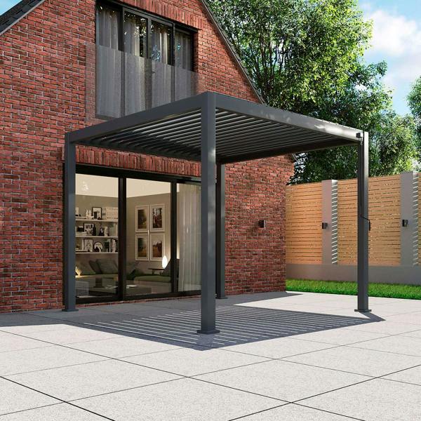 Ocean Designs Tivoli 3.6m x 3.6m Grey Frame Free Standing Pergola