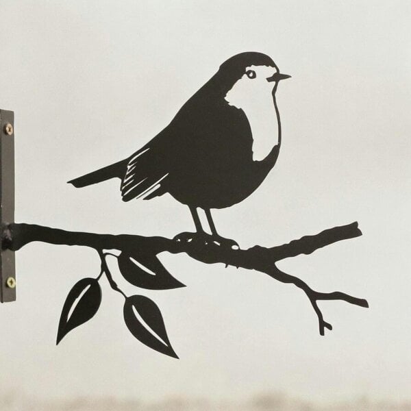 EDH Door Hardware Metal Robin Tree Silhouette – 18cm x 25cm | Decorative Metal Bird Wall Art & Garden Ornament | Hanging Décor for Outdoor