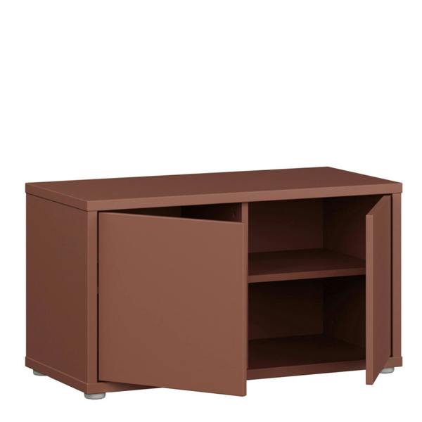 Furniture To Go Alice Springs Bench with 2 Doors Push-to-Open in Terracotta