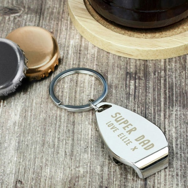 Personalised Memento Company Personalised Super Dad Bottle Opener Keyring