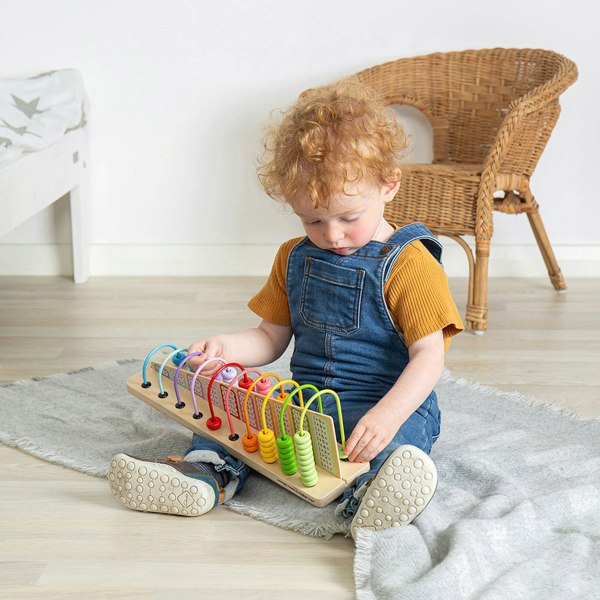 Bigjigs Toys Wooden Colourful Rainbow Counting Abacus