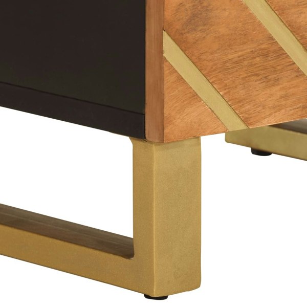 Berkfield Bedside Cabinets 2 pcs Brown and Black Solid Wood Mango