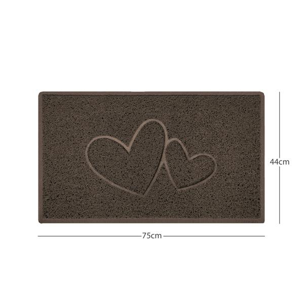 Nicoman "Double Heart" Embossed Loofah Textured Spaghetti Doormat