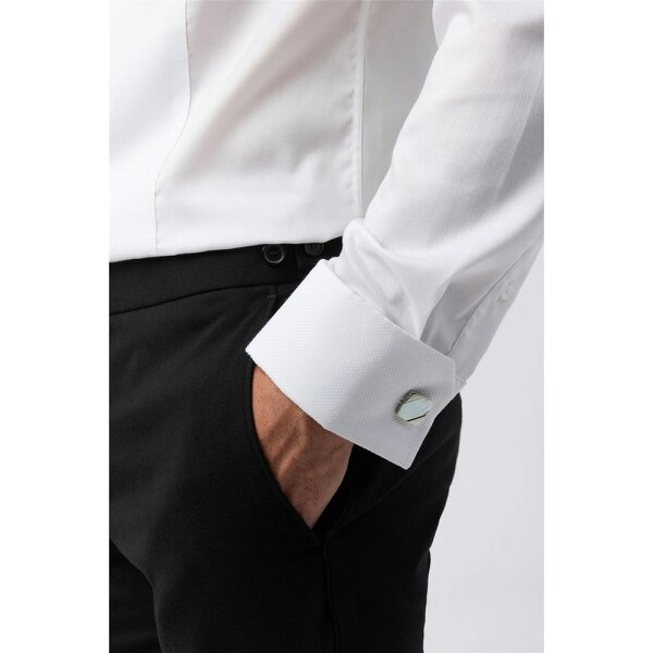 Alexandre Silver Alexandre Tailored Fit White Non-Iron Bib Dress Double Cuff Shirt