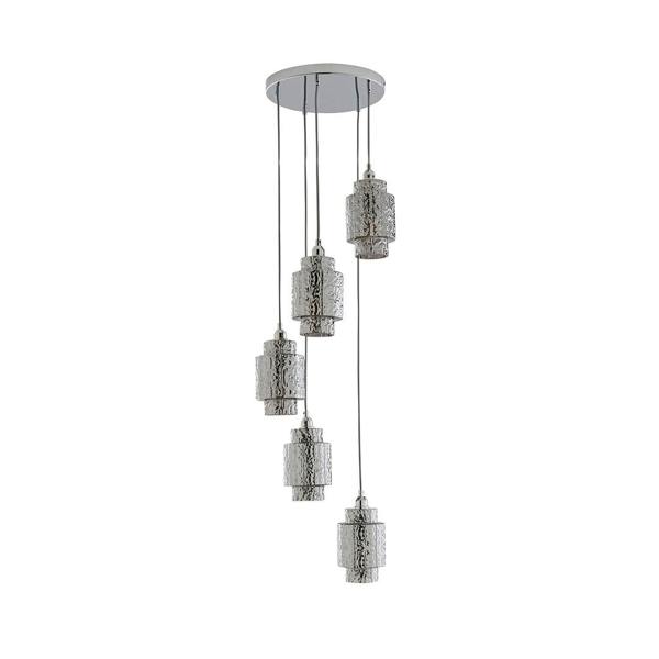 Pagazzi Lighting Evelle 5-Light Chrome Cascading Pendant