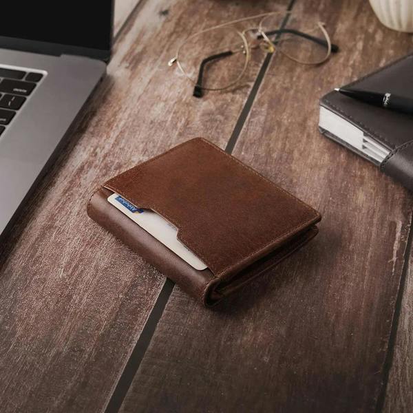 Leather Wallet with Coin Pocket – Alexander Alperto Brown 02