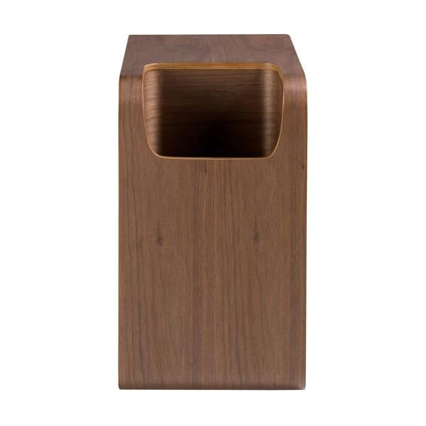Angel Cerdá Rectangular side table in oak veneered wood stained in walnut colour 2110