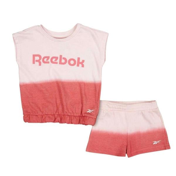 Reebok Girls Ombre Sleeveless T-Shirt & Shorts Set - Sun Kissed Coral Ombre - 